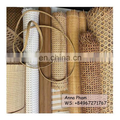 Factory High Quality Natural Mesh Rattan Cane Webbing Roll / Best price Woven Bleashed Rattan Webbing Cane