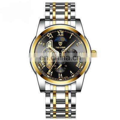 TEVISE 9005B Luxury Men Stainless Steel Sun Moon Phase Watches 24 Hours Display Automatic Mechanical Brand Wrist Watch photo-5