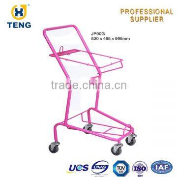 Japan Style unfolding pink color Shopping Trolley smart Cart