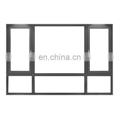 3 panel black aluminum casement thermal break window whit aluminum storm casement windows