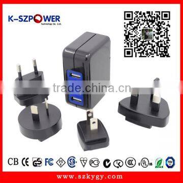 2016 G-series24W K- 054800 4 port flat usb wall charger5v 4.8a