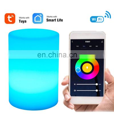 Custom Tuya APP Control Smart living room Restaurant Cordless Rechargeable Led Table Night Light Lamp