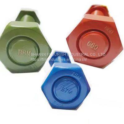 PFTE / XYLAN Coating Double Ended Bolt Colorful Process Stud Bolts photo-3