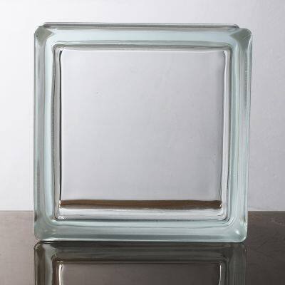 Popular Decoration 190*190*80mm Decorative Cloudy Crystal Side in Colored Glass Block Brick