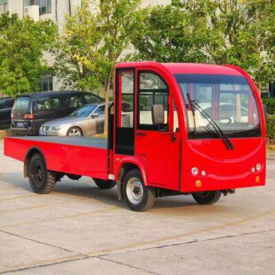 Electric Flatbed Small Truck With a Load Capacity of 2 Tons. Electric Truck for Workshops, Docks, and Airports.