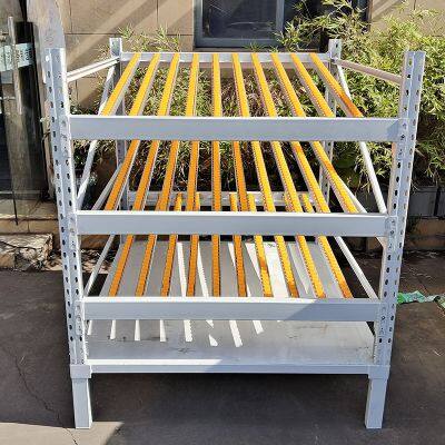Sliding Roller Gravity Flow Shelving for Optimized Warehouse Storage Space