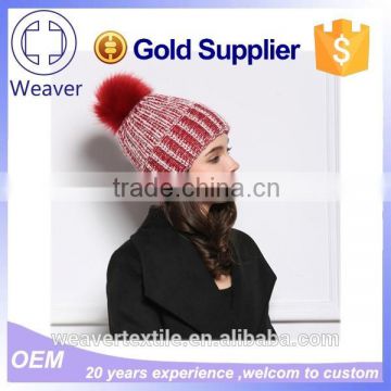 Fashion Knitted Hats Custom Winter Crochet Women Knitting Pom Pom Beanie Hat