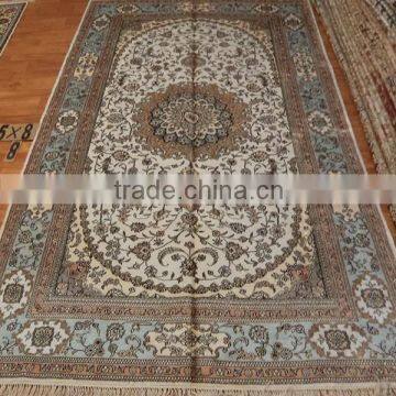 Persia style handmade wool and silk blend rug