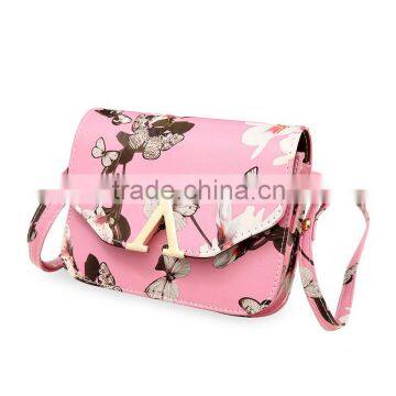 Korean Stlye Flower Butterfly Printing Fashion Big Capacity Blue Womens Designer Bags Ladies PU Leather Hobo Shoulder Bags photo-4