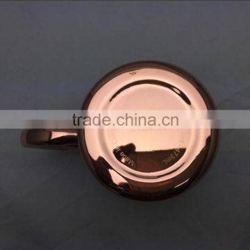 Hot Coffee Mug Passed FDA, CA65 Double Wall 304 Stainless Steel, Copper Plated 17oz 500mL Insulated Beer Mug With Plastic Lid photo-3