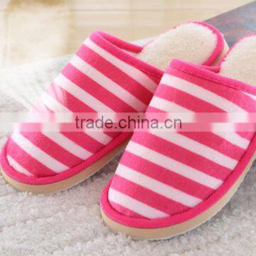 2015 Best Selling Lovely Soft Warm Men and Women Slippers Stripe Hot Style Slippers photo-2