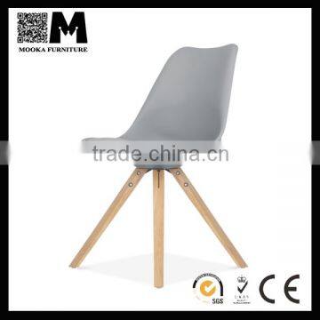 top seller new design cheap plastic tulip chair with wood leg cafe chair