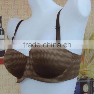 Fashionable Gray Curve Line Laser Cut Brassier photo-2