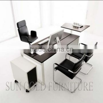 Modern fashion black white boss office desk, professional CEO working office desk (SZ-OD097)