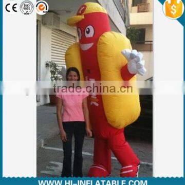 2015 new inflatable moving sausage cartoon for advertising promotional