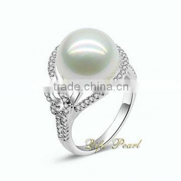 2015 Latest 925 Sterling Silver Akoya Pearl Ring Design