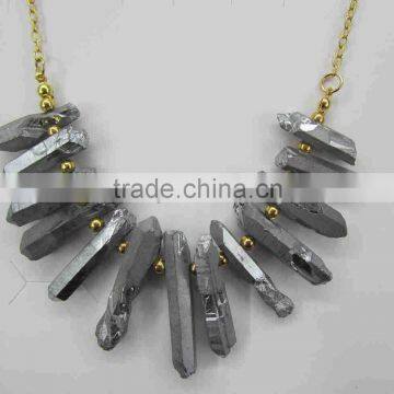 Wholesale Aura Quartz Point Necklace