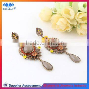 Fashion elegent women's colorful resin and alloy drop earrings