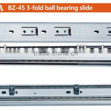 45mm 3-fold full extension ball bearing drawer slide 45 width