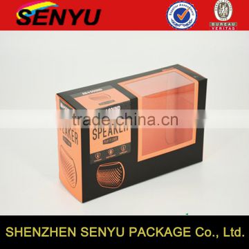 custom logo printing design , clear PVC window AR+SOUND speaker paper box packaging                        
                                                                                Supplier's Choice