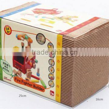 Top Sale Wooden Toy Fire Trucks OEM New Design Intelligent Toy DIY Trucks for Kids EZ5085