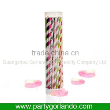 colorful striped paper drink straws