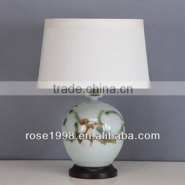 Small Ceramic Desk Lamp With Wood Base photo-5