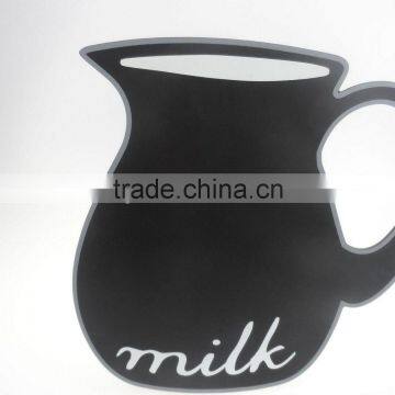 creative hang milk cup style wood blackboard /MDF blackboard