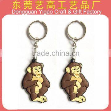 Eco-friendly Custom Logo 3d Pvc Animal Keyring, Soft Animal Key Chain photo-2