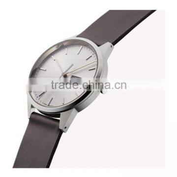Brushed PVD Steel Stainless Steel Case Watch Waterproof 5ATM Date and Day Function Movement Black Nappa Leather photo-6