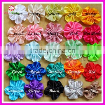 1.5" DIY Mini Ribbon Single Flowers, Hair Accessories, Embellished Satin Cluster Flowers