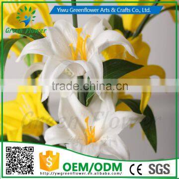 2016 Wholesale Four Heads Mini Lily Artificial Flowers Real Touch Bouquet Wedding Bridal Home Declarative Flowers photo-5
