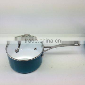 Sky Blue High Quality Low Price Aluminum Non-stick Press Sauce Pan Milk Cooking Pot S/S Handle photo-2