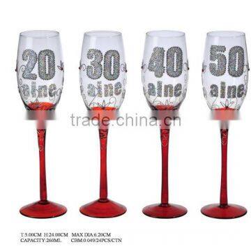 260ML painted anniversary champagne glass