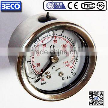 CE certification YTN-40D SuZhou BECO YTN series shock proof pressure gauge