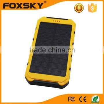 High Quality long time rechargeable Solar power bank 8000mah