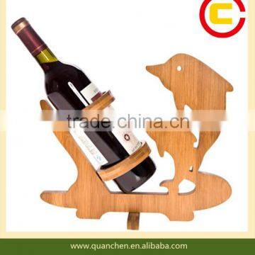 Good design animal shape bamboo wine holder