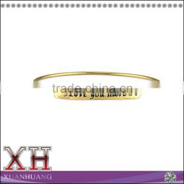 Yello Gold Plated Sterling Silver Love You More ID Bangle Bracelet