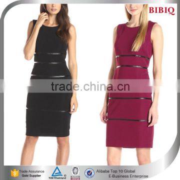 stripes trimmings for dresses black red elegant leather bandage dress with black contrast dress faux leather dresses