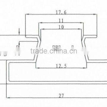 27X12 aluminum slatwall insert/aluminum slatwall for Display Gondola/slat Display Gondola