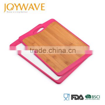 2016 hot selling best 2 in 1 wooden organic cutting board set