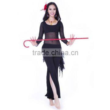 High Quality Crystal Yarn Adult Belly Dance Practice Wear With 3 Pcs