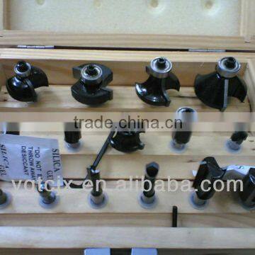 TC-015A TCT Router Bit Set Quarter Inch Shank Two Pieces Solid Carbide Flush Trim Bit