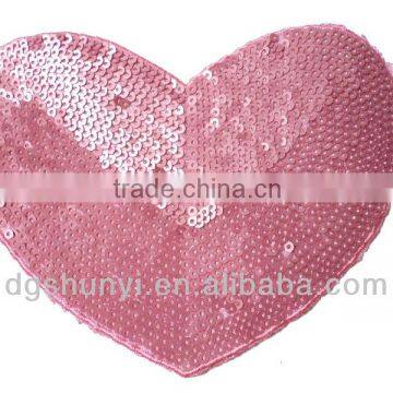 pink heart shape patch applique