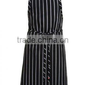 Chef Works Chef Apron, Navy Chalk Stripe apron long cotton apron