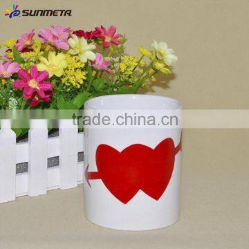 11oz ceramic white magic mug with heart color changing