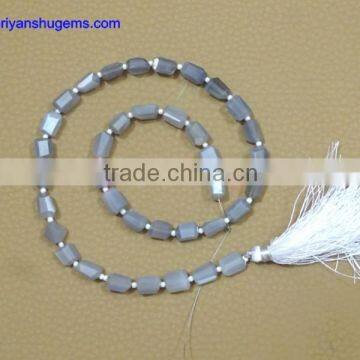 Gray Gem Handmade 6 x 10-8 x 12 mm surface roll shape, 16 "chain length 100% natural gem