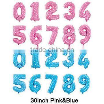 Gold Sliver Pink Blue 30 inch Letter Number balloil material aluminum foil balloon Promotion , decoration toy use gift