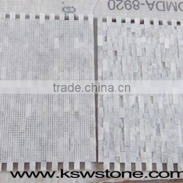 Italian White Carrara Natural Split Marble Mosaic Tile photo-2