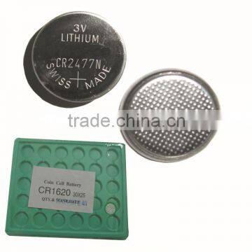 3v button battery cr2477t/cr2036 battery with tabs